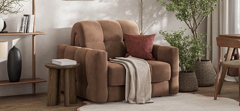 Босс Слип кресло-кровать велюр Монолит мокко 2