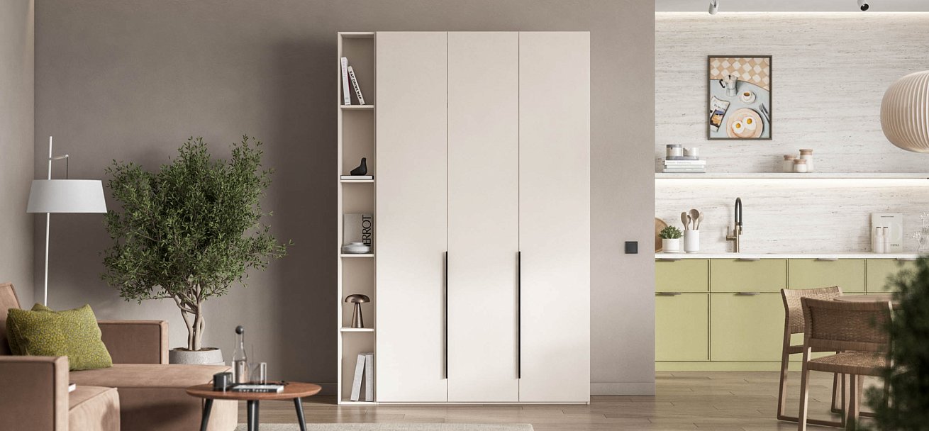 Босс Стандарт 135*236 шкаф распашной 3Д+ящики Кашемир