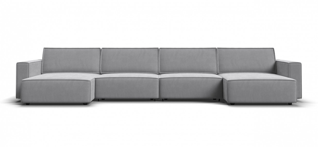 П-образный диван Босс Софт Модуль велюр Монолит сталь