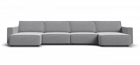 П-образный диван Босс Софт Модуль велюр Монолит сталь 2