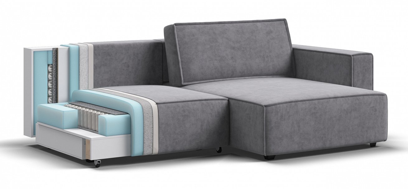 Угловой диван Босс Софт Модуль велюр Роял агат