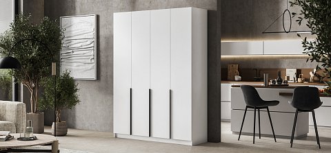 Босс Стандарт 160*220 шкаф распашной 4Д + ящики 01 Белый 2