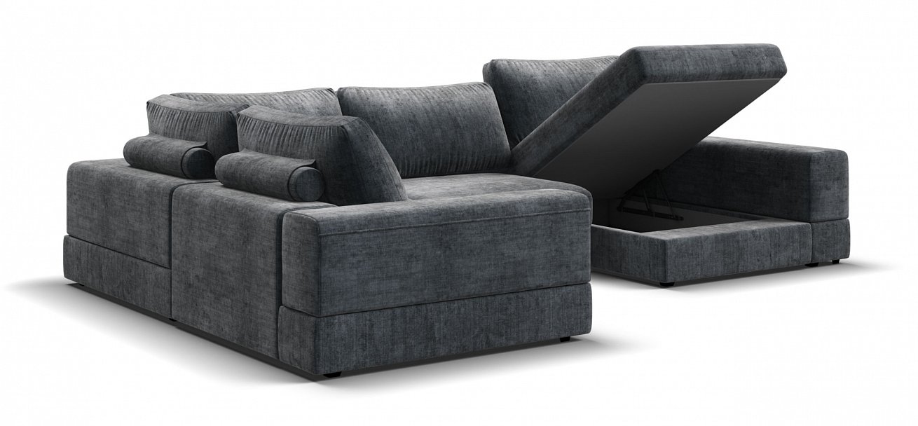 П-образный диван-кровать Босс Модуль Шенилл Глосс карбон