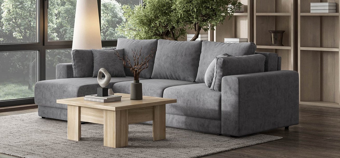 Угловой диван Босс Прайм ХЛ велюр Роял агат