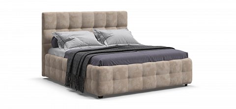 Босс Кровать+ПМ 160*200 велюр Алькантара пепел 1