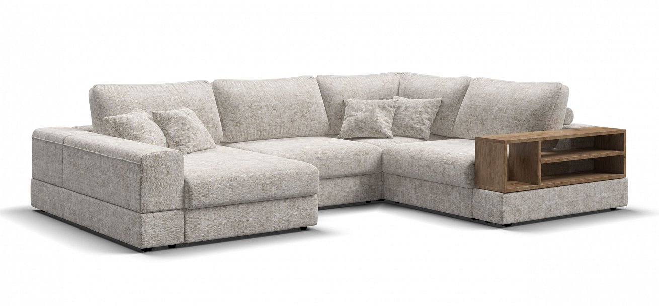 П-образный диван-кровать Босс Модуль Шенилл Смарт кварц