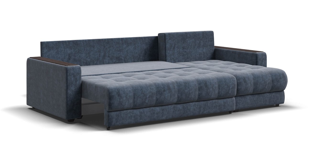 Угловой диван Босс Классик велюр Роял синий