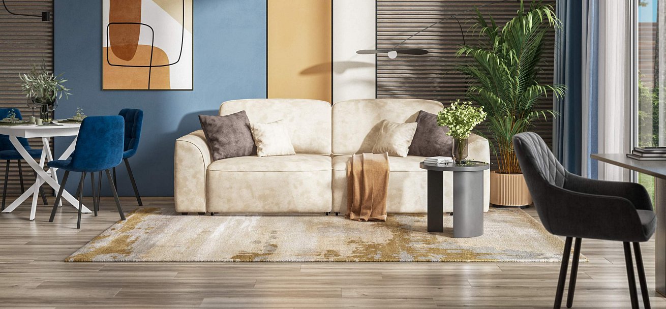 Диван Кинг Модуль велюр Алькантара пепел