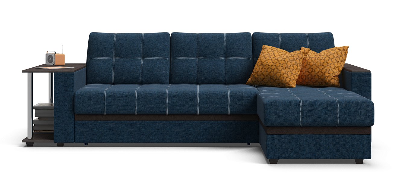 Угловой диван Атланта Люкс Рогожка Мальмо синий