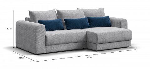 Модульный угловой диван Ричмонд Модуль Вельвет Корд серый 1