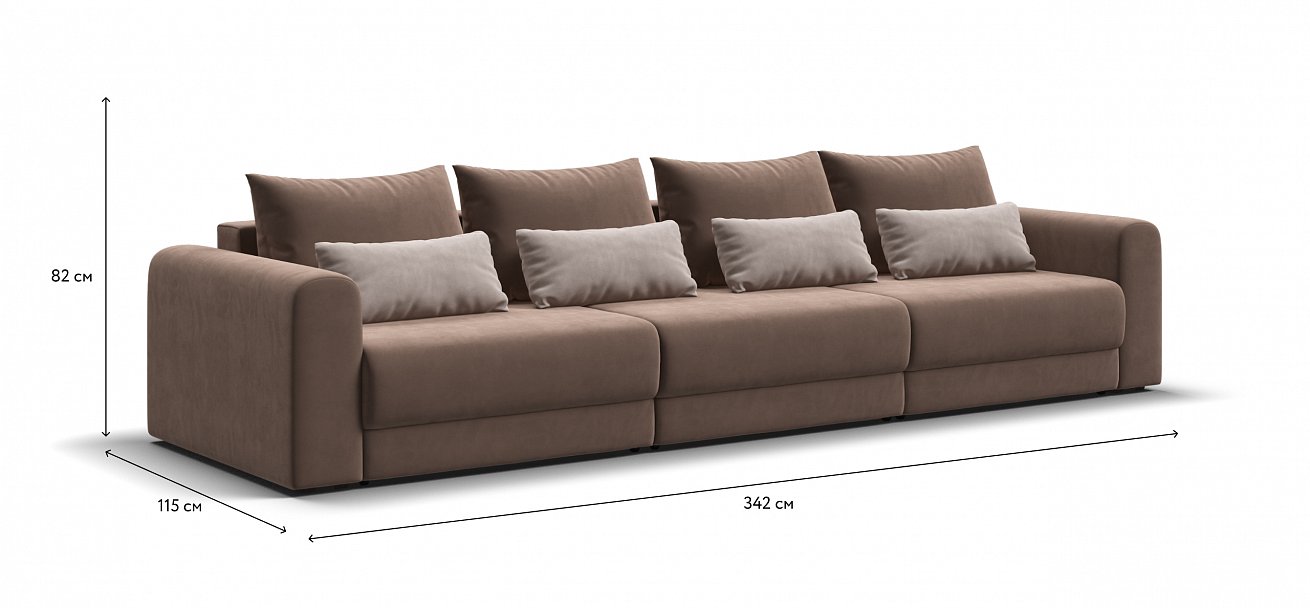 Модульный диван Ричмонд Модуль Макс велюр Монолит мокко