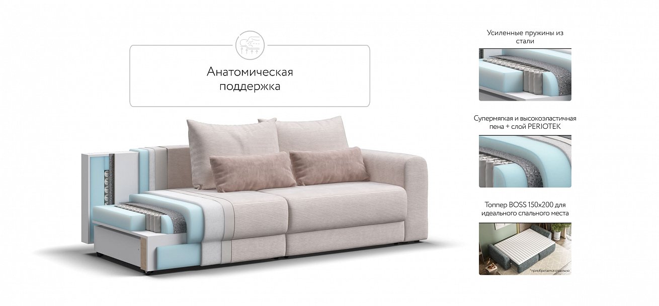 Модульный диван Ричмонд Модуль Вельвет Корд бежевый