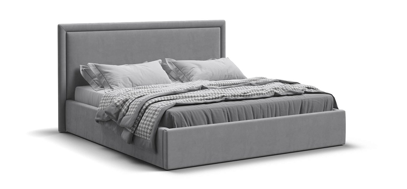 Фрея Кровать без ПМ 160*200 велюр Монолит сталь