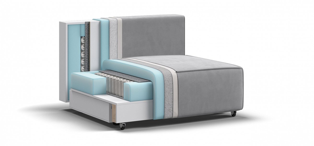 Босс Софт Модуль спальное место велюр Монолит сталь