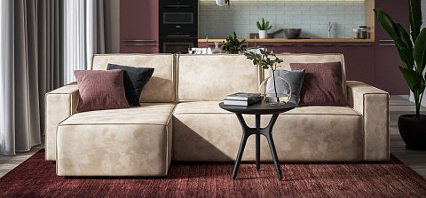 Угловой диван Норд велюр Алькантара пепел 2