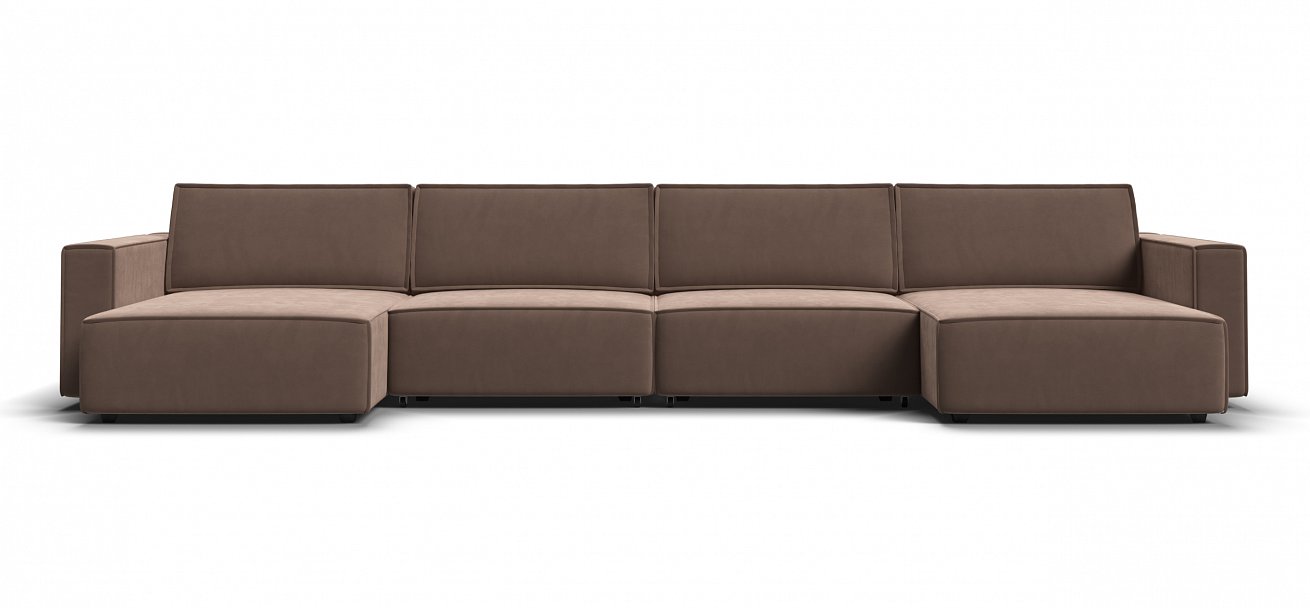 П-образный диван Босс Софт Модуль велюр Монолит мокко