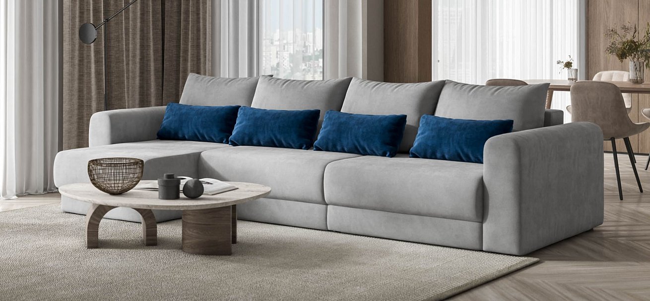 Модульный угловой диван Ричмонд Модуль Макс велюр Монолит сталь