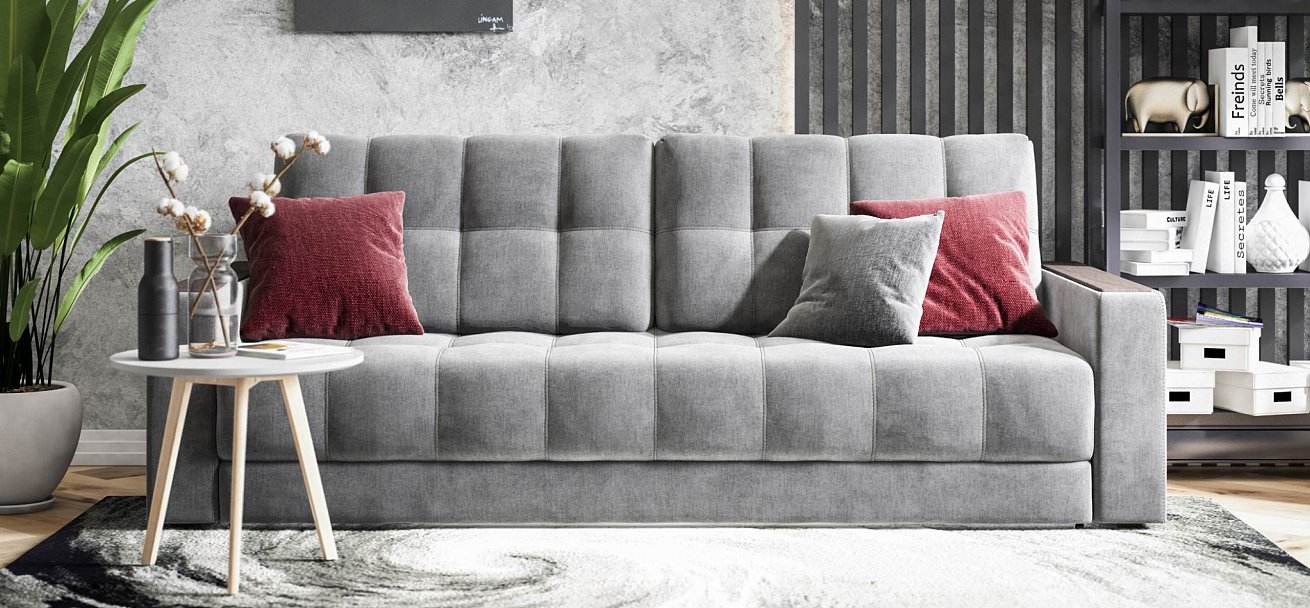 Диван Босс велюр Монолит серый