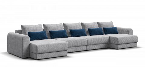 Модульный п-образный диван Ричмонд Модуль Вельвет Корд серый