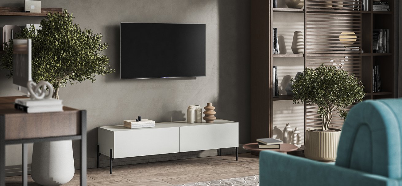 ТВ Тумба Босс Стандарт 140 Шиншилла серая