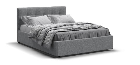 Белла Кровать + ПМ 140*200 Рогожка Мальмо серый 1