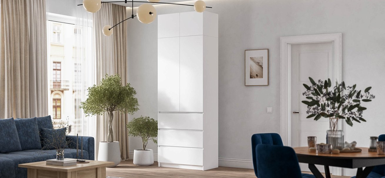 Идея 90 шкаф распашной 2Д+ящики Белый