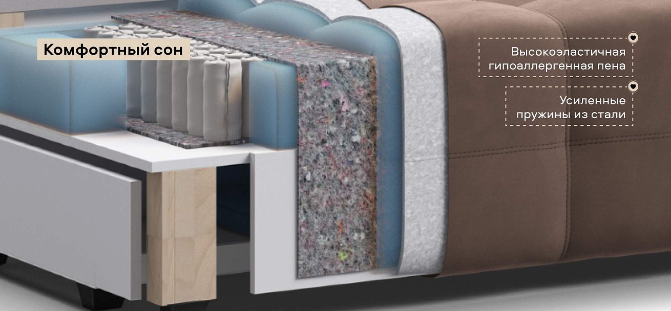 Диван Денди велюр Монолит мокко