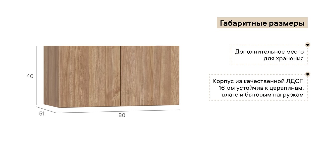 Антресоль 80 2Д Орех Селект