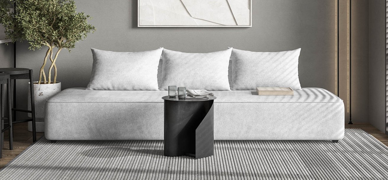 Диван Кинг Твин Шенилл Клауд серый