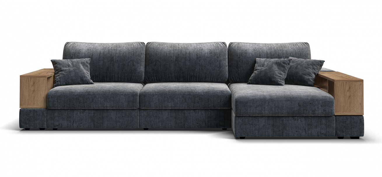 Угловой диван-кровать Босс Модуль ХЛ Шенилл Глосс карбон