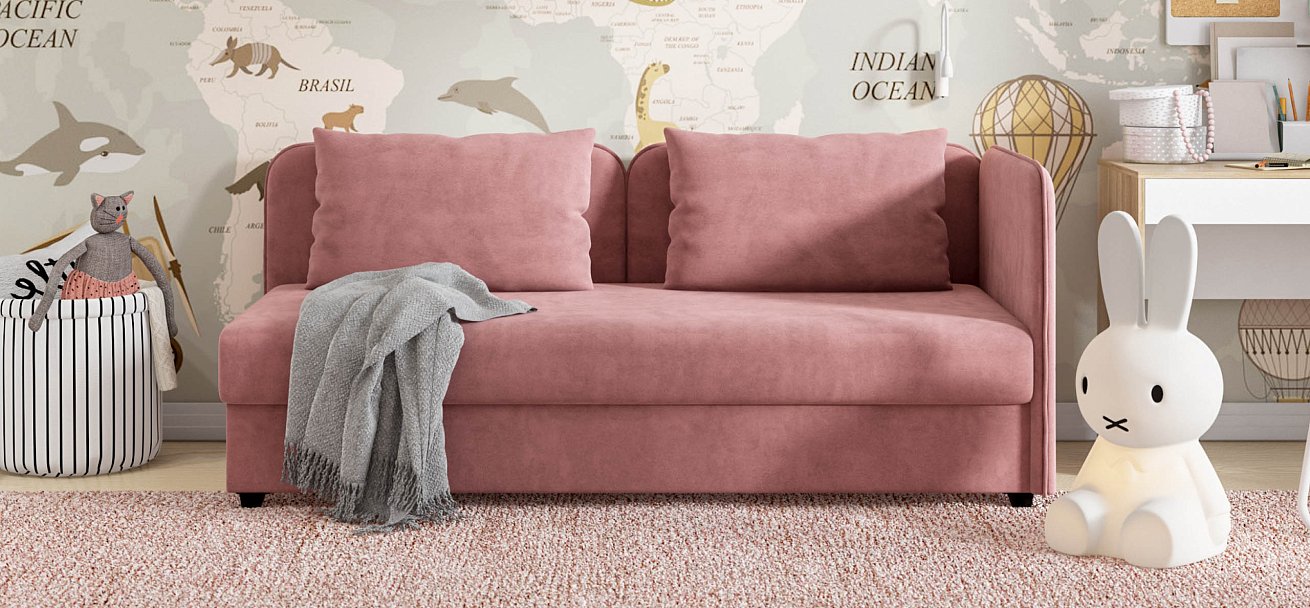 Тахта Ирис велюр Монолит розовый