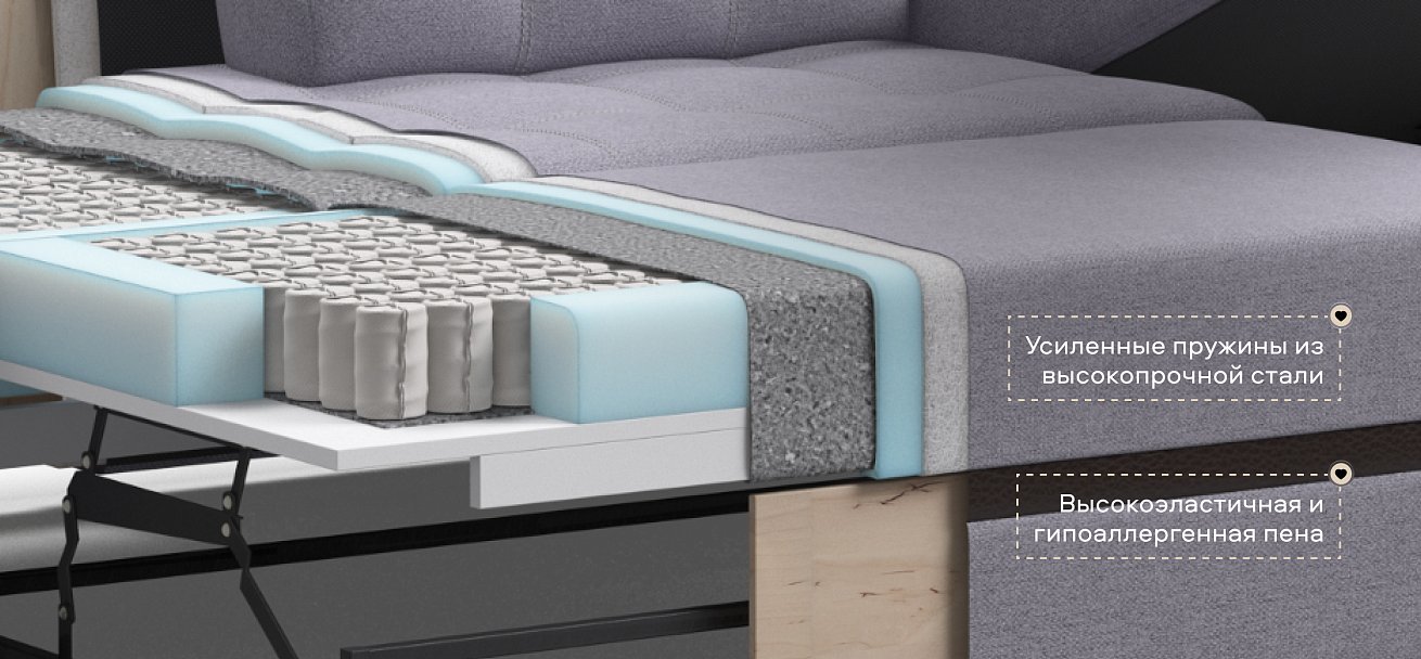 Угловой диван Атланта НПБ Рогожка Мальмо платина