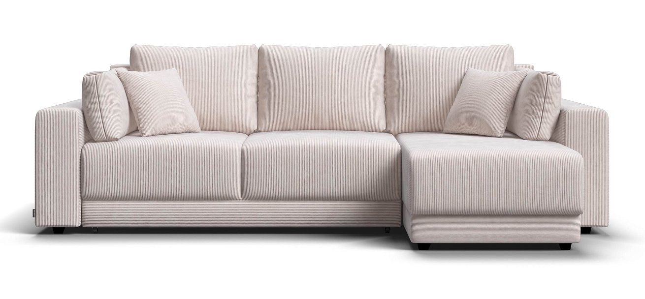 Угловой диван Босс Прайм ХЛ Вельвет Корд бежевый