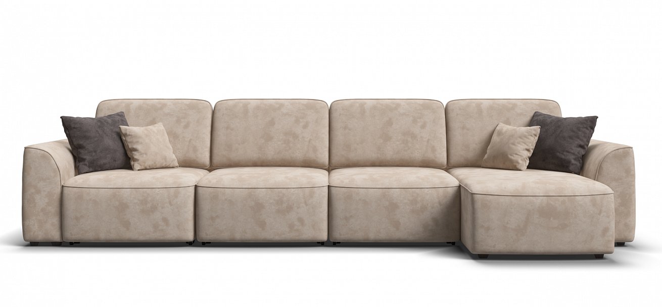 Угловой диван Кинг Модуль Макс велюр Алькантара пепел