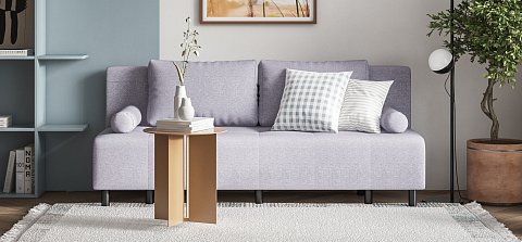 Диван Бостон Мини Рогожка Мальмо платина 2