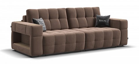 Диван Босс ХО велюр Монолит мокко / Дымчатый Крафт