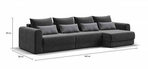 Модульный угловой диван Ричмонд Модуль Макс Вельвет Корд графит 1