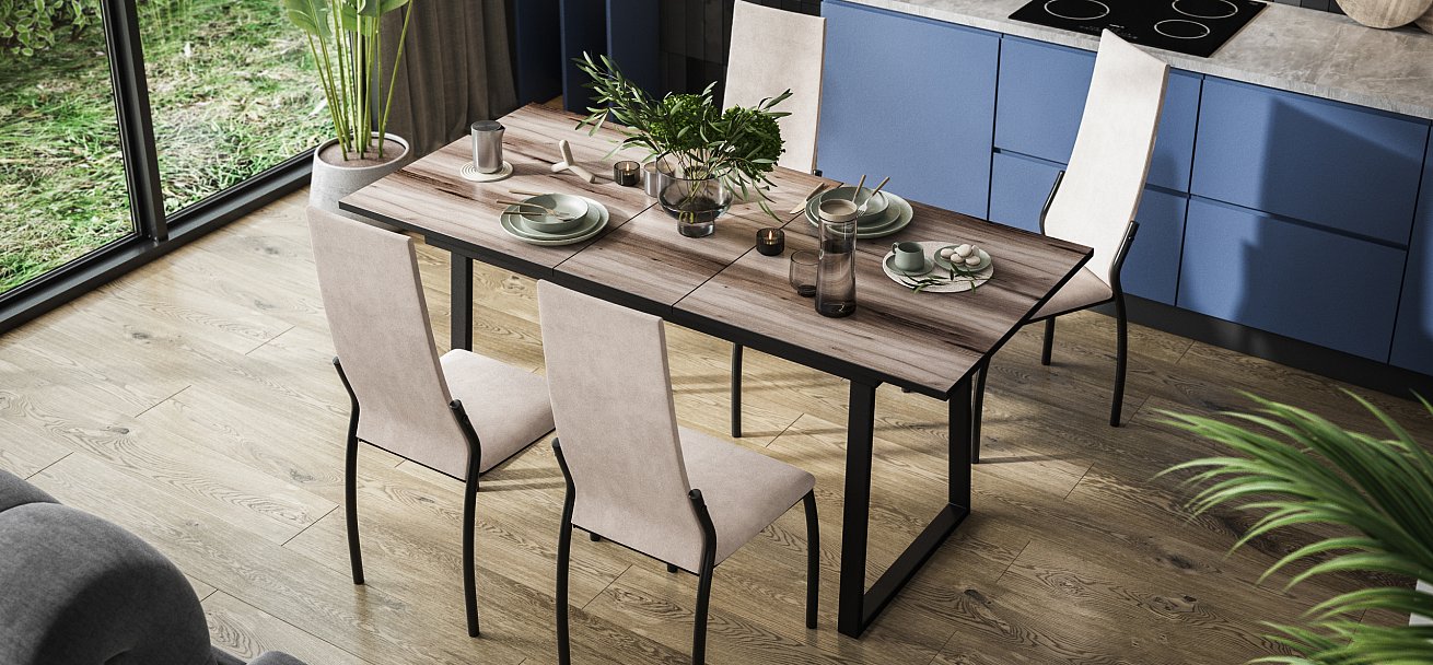 Стул АСТИ 2 шт. велюр Монолит Латте К., Чёрный