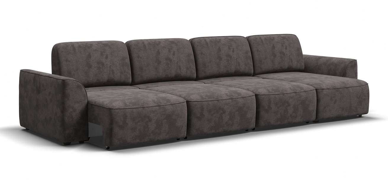 Угловой диван Кинг Модуль Макс велюр Алькантара серый