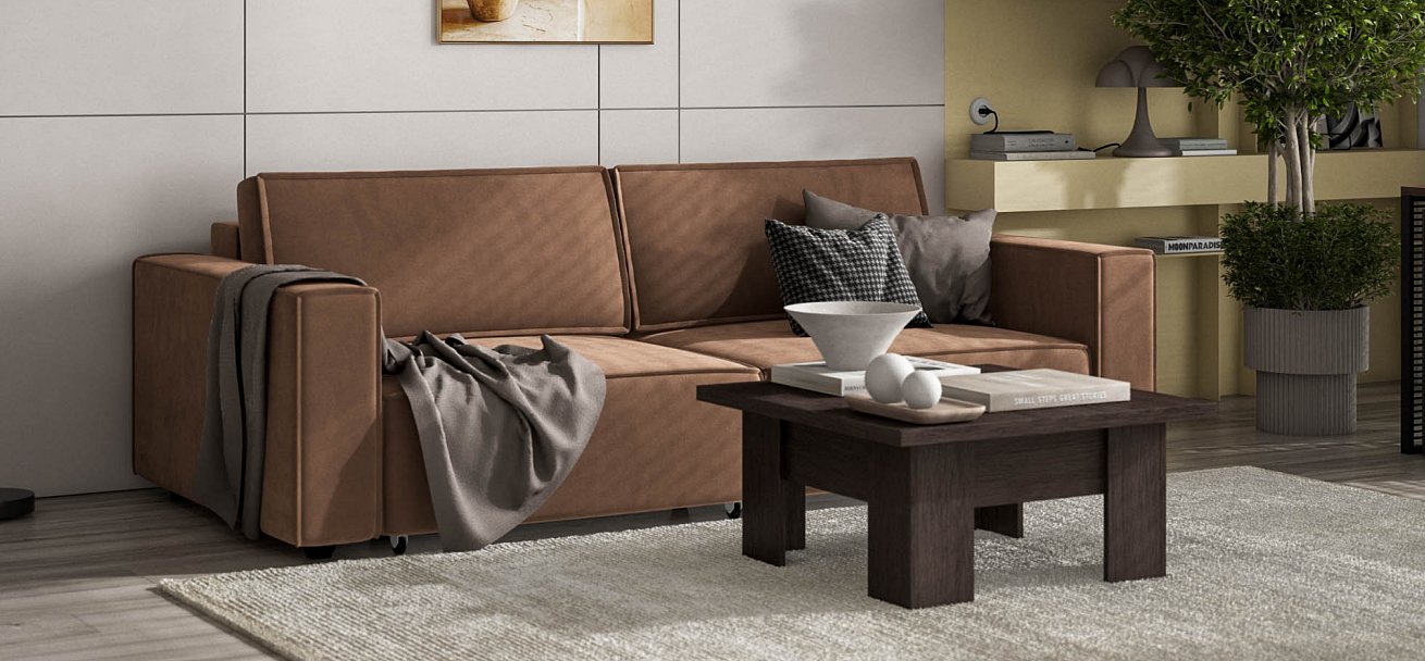 Диван Босс Софт Модуль велюр Монолит мокко