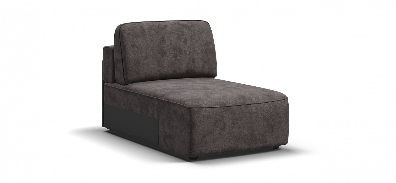 Кинг Модуль оттоманка велюр Алькантара серый