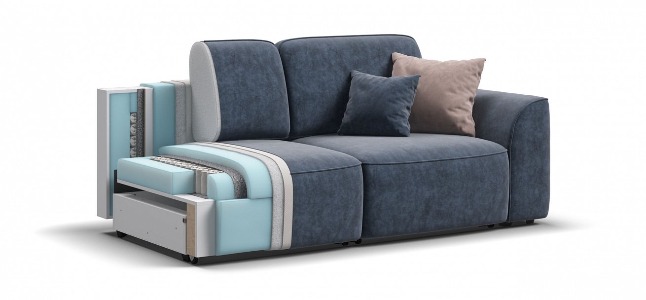 Диван Кинг Модуль велюр Роял синий