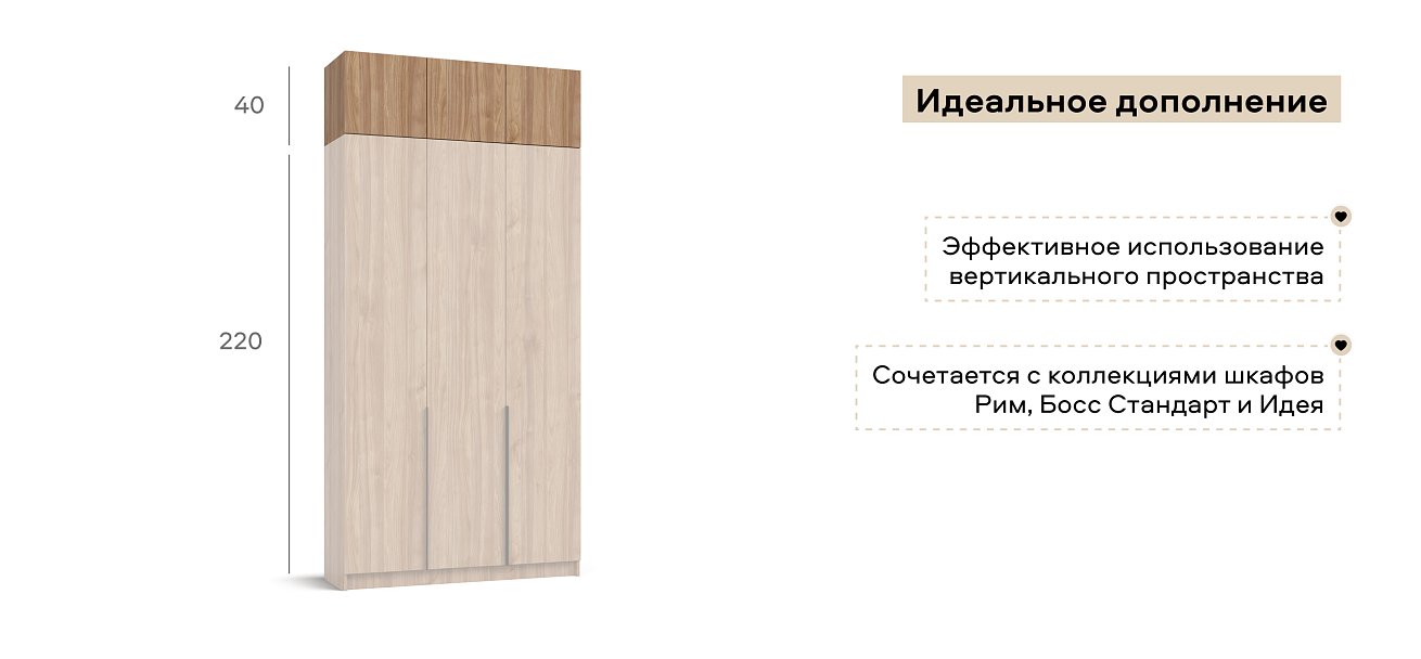 Антресоль 120 3Д Орех Селект