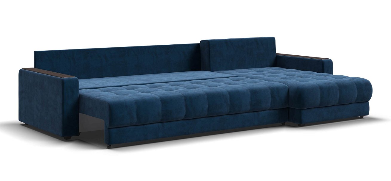 Угловой диван Босс Макс велюр Монолит синий