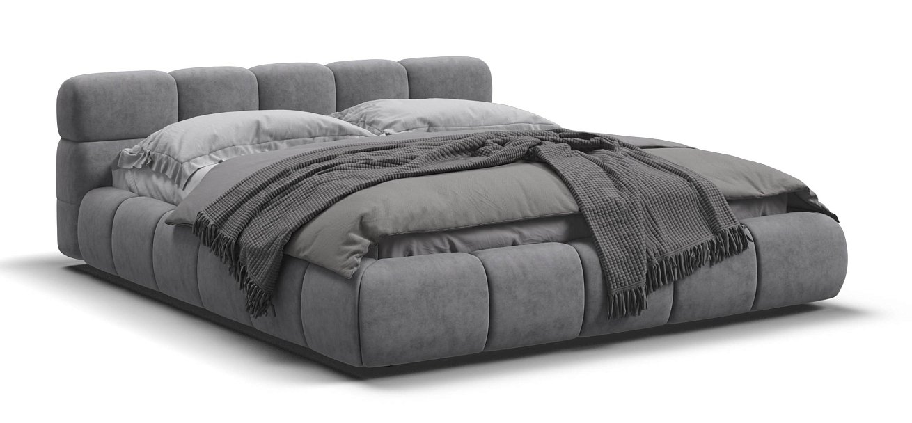 Босс Дрим Кровать+ПМ 160*200 велюр Роял агат