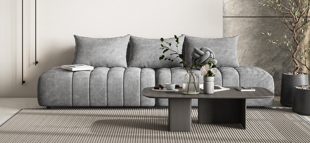 Диван прямой Босс Твин Шенилл Клауд графит