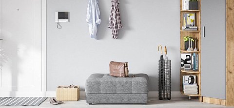 Босс пуф Рогожка Мальмо серый 2