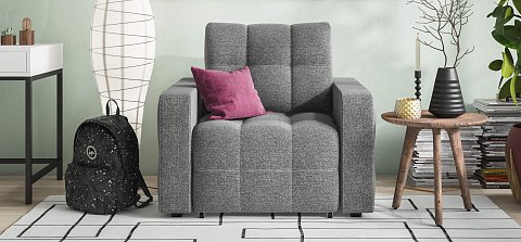 Денди кресло-кроватьРогожка Мальмо серый 2