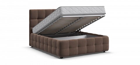 Босс Кровать+ПМ 140*200 велюр Монолит мокко 3