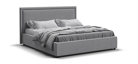 Фрея Кровать+ПМ 160*200 велюр Монолит сталь 1